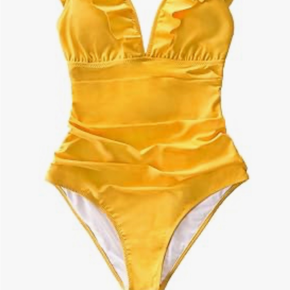 CUPSHE Ruffled Onepiece Swimsuit V Neck